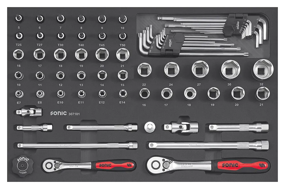 Kombinationssatz 3/8" und 1/2" SFS-M 71-tlg. – Produktbild