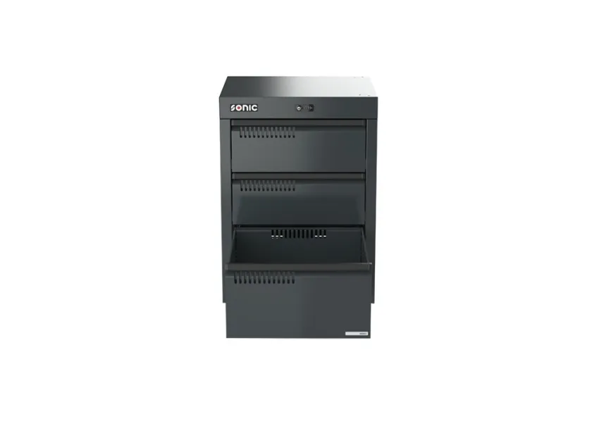 MSS+ Schubladenschrank mit 3 Schubladen 720mm – 720mm geöffnet 00