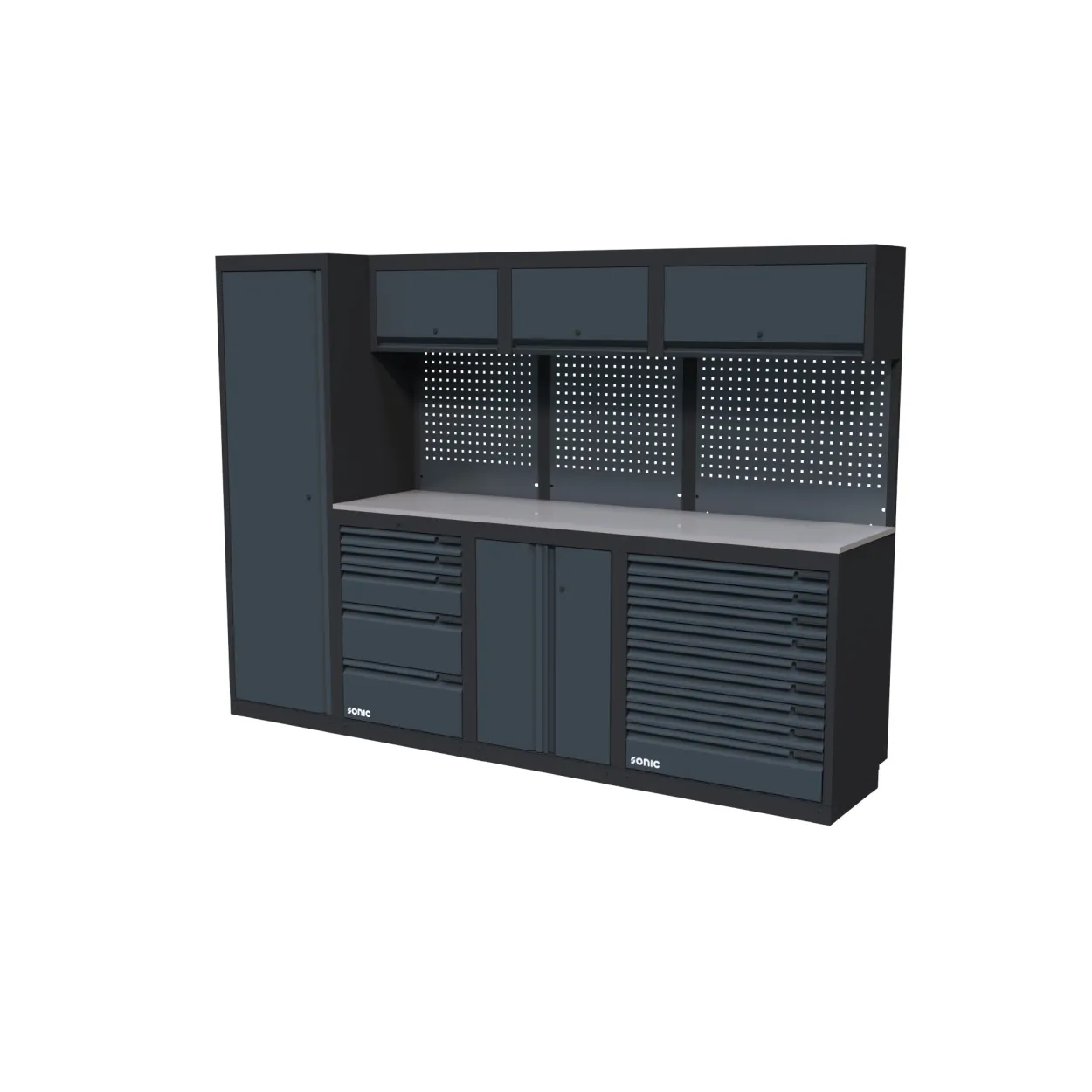 NEXT MSS Schrankwand extra tief Edelstahl hoch 2803mm – next mss setup extra deep stainless worktop high 2803mm