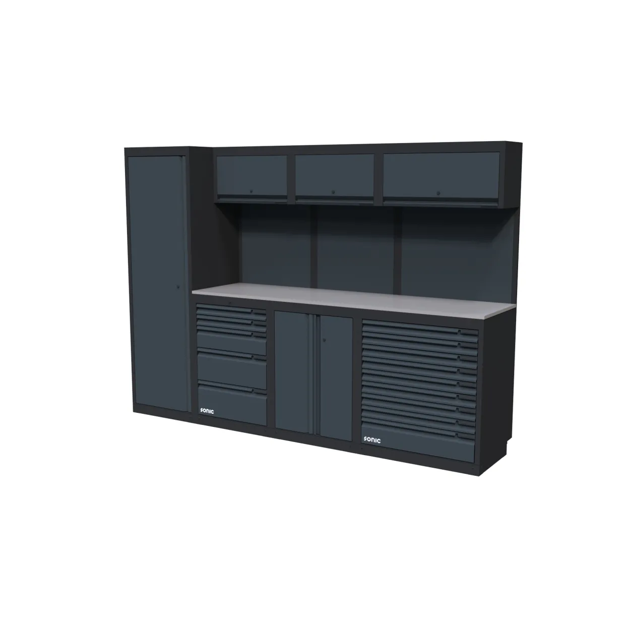 NEXT MSS Schrankwand extra tief Edelstahl hoch 2803mm – next mss setup extra deep stainless worktop high 2803mm