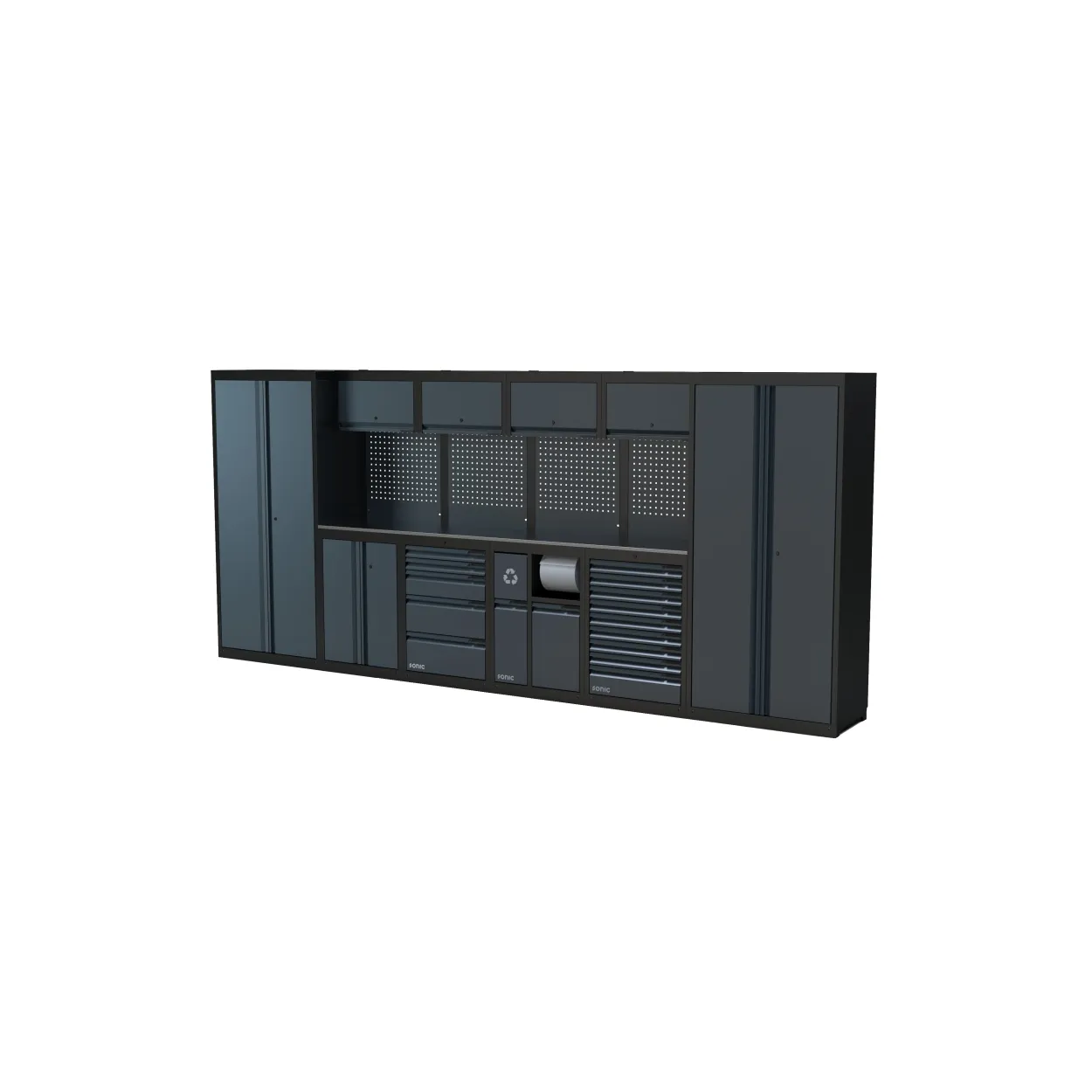 NEXT MSS Schrankwand Edelstahl-Arbeitsplatte hoch 4524mm – next mss setup stainless steel worktop high 4524mm