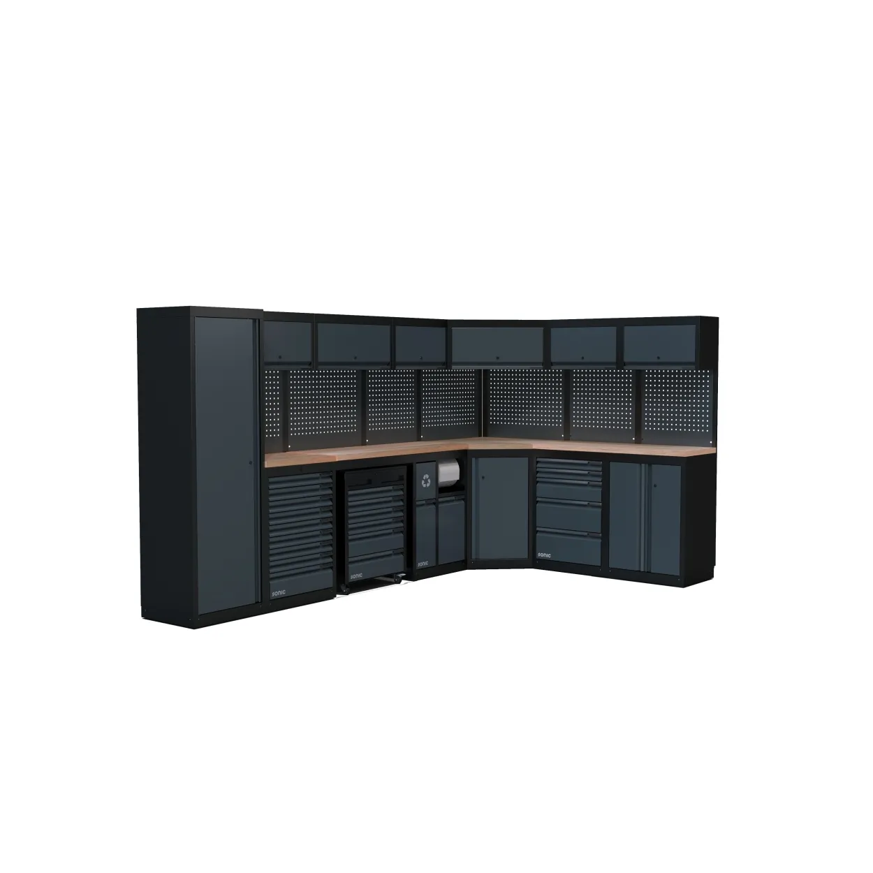 NEXT MSS Schrankwand Holzarbeitsplatte hoch 5026mm – next mss setup wooden worktop high 5026mm