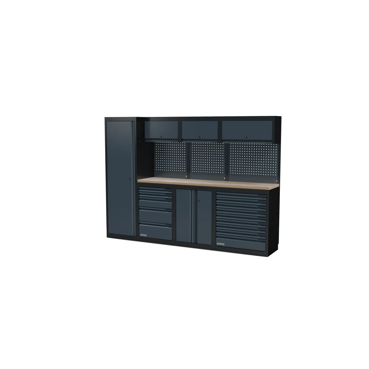 NEXT MSS Schrankwand Holzarbeitsplatte hoch 2803mm – next mss setup wooden worktop high 2803mm