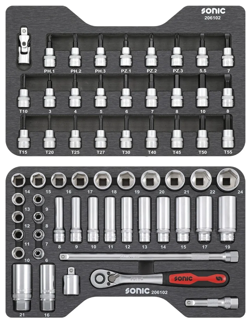 BMCS Stecknuss- und Biteinsatz-Satz 3/8" 61-tlg. – sfs v2 20191112