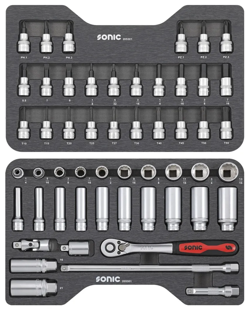 BMCS Stecknuss- und Biteinsatz-Satz 3/8" SAE 53-tlg. – sfs v2 20191112