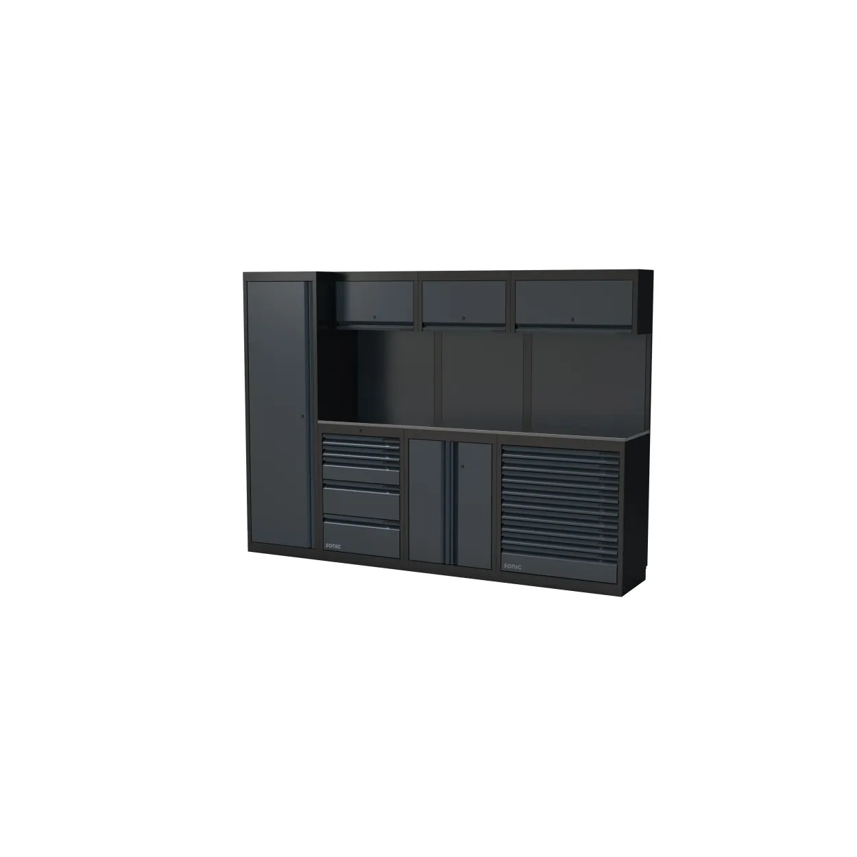 NEXT MSS Schrankwand Edelstahl-Arbeitsplatte hoch 2803mm – next mss setup stainless steel worktop high 2803mm