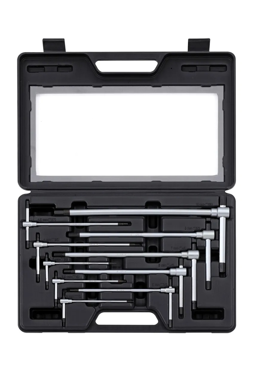 Innensechskantschlüsselsatz mit T-Griff 3-Wege 10-tlg. – Produktbild