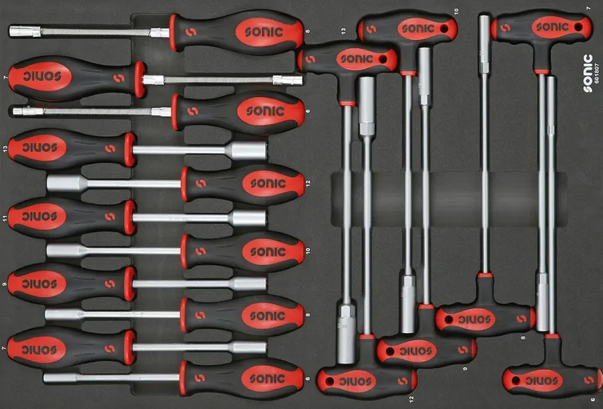 Steckschlüsselsatz Schraubendreher und T-Griff SFS-M 18-tlg. – Produktbild