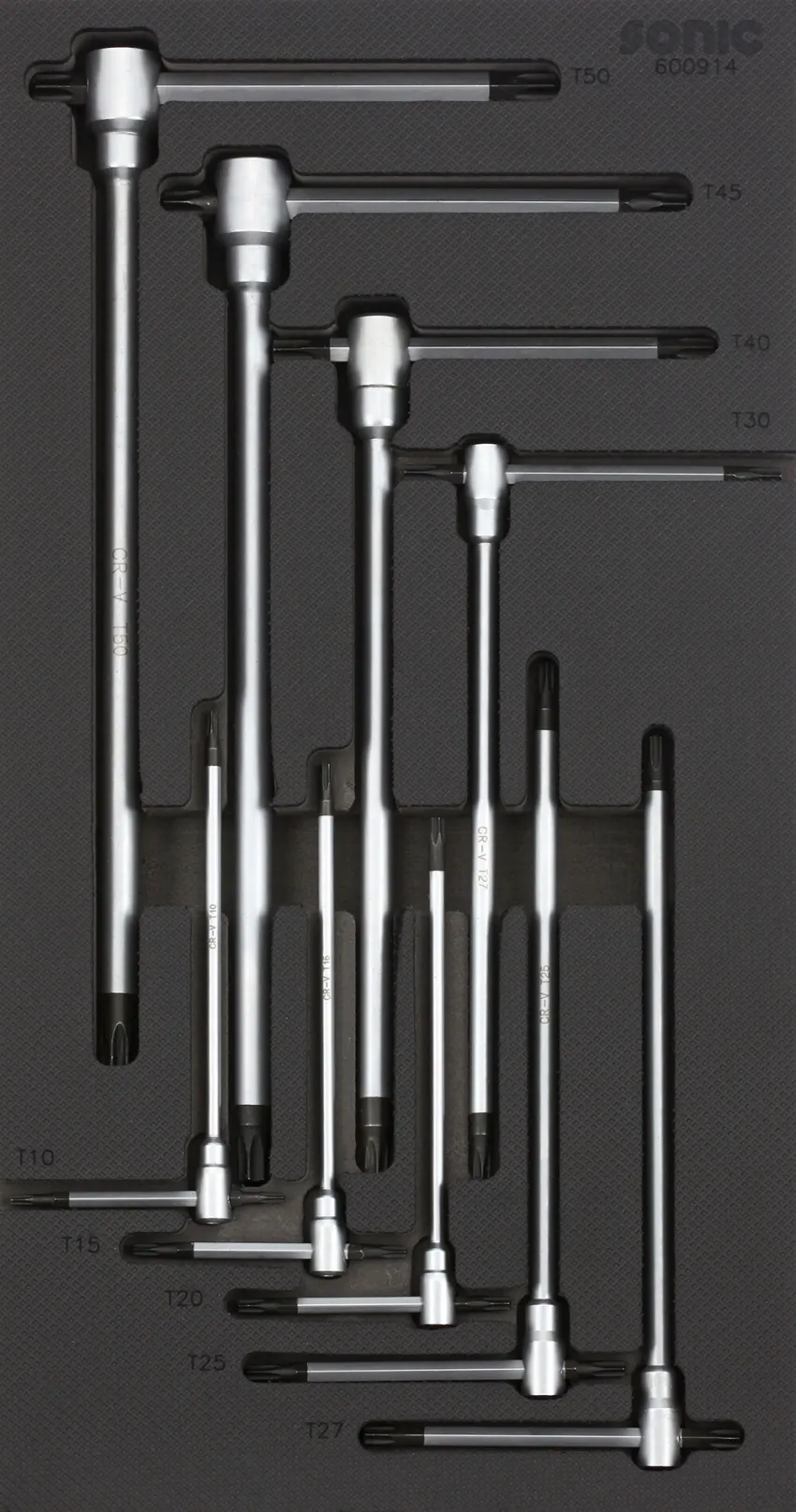 3-Wege T-Griff-TX-Schlüsselsatz SFS-S 9-tlg. – Produktbild