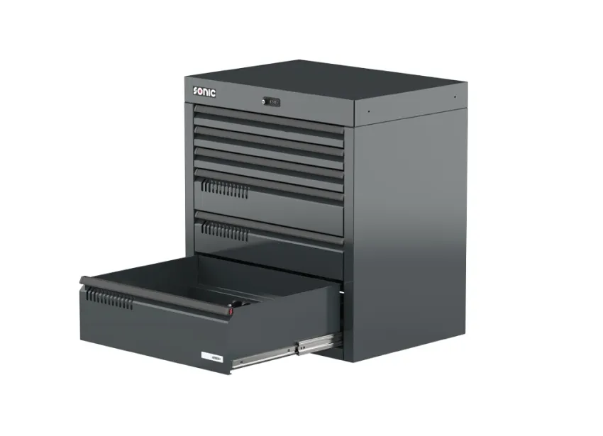 MSS+ Schubladenschrank mit 6 Schubladen 890mm – 07 pd geöffnet