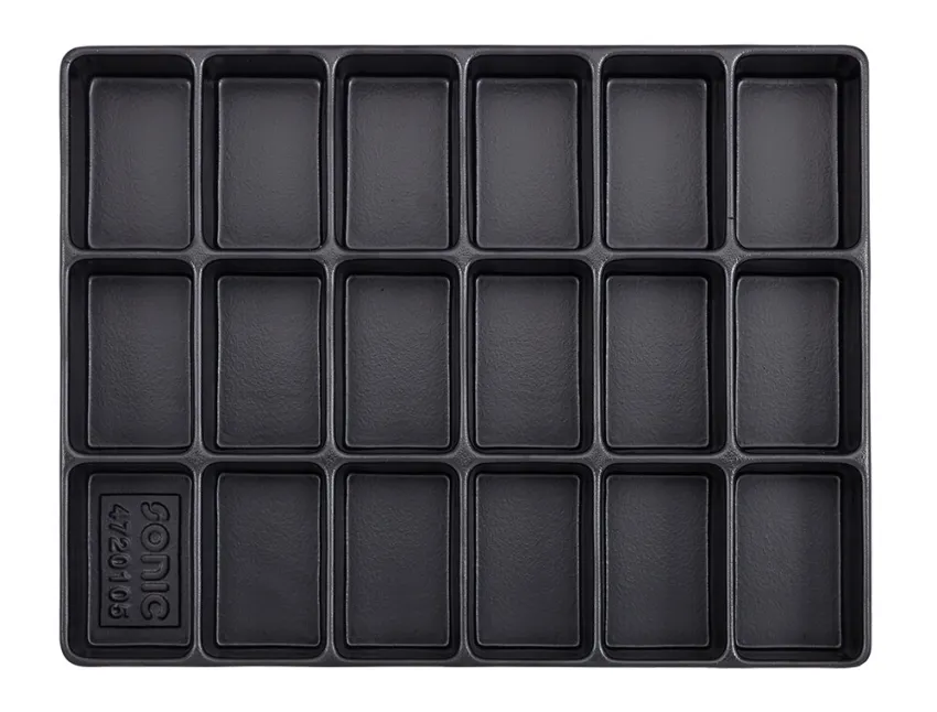 Leere Hartschale zur Aufbewahrung 18 Fächer (290x370x48mm) – Produktbild