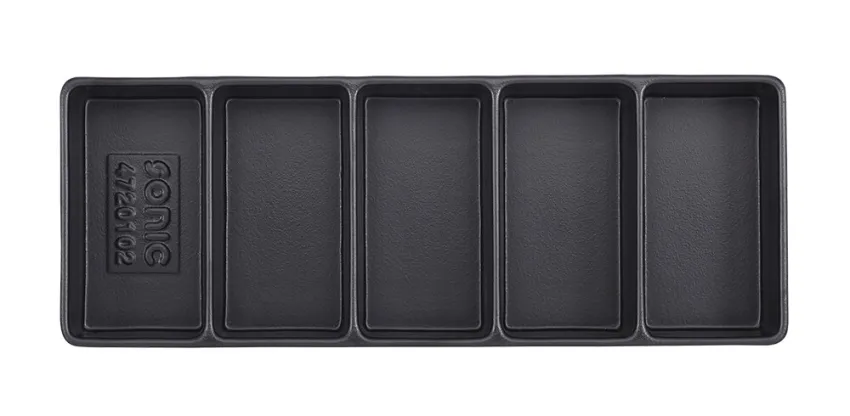 Leere Hartschale zur Aufbewahrung 5 Fächer (145x370x48mm) – Produktbild