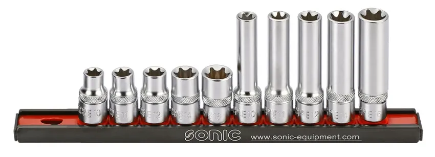 Stecknusssatz 3/8" TX-E auf Steckleiste 10-tlg. – v2 20190506