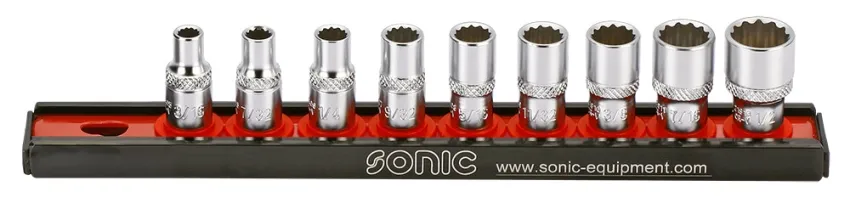 Stecknusssatz 1/4" 12-kant auf Steckleiste SAE 9-tlg. – v2 20190506