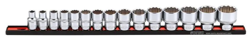 Stecknusssatz 1/2" 12-kant auf Steckleiste SAE 15-tlg. – v2 20190506