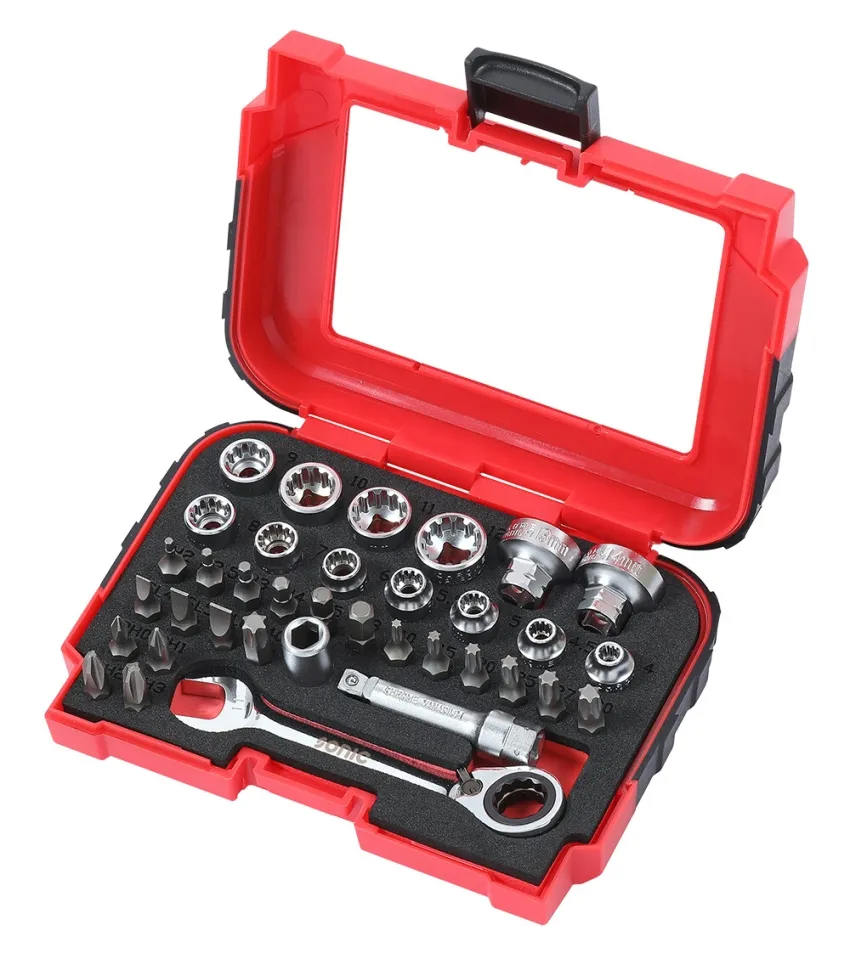 Stecknuss- und Bitsatz 1/4" 36-tlg. – linke Seite