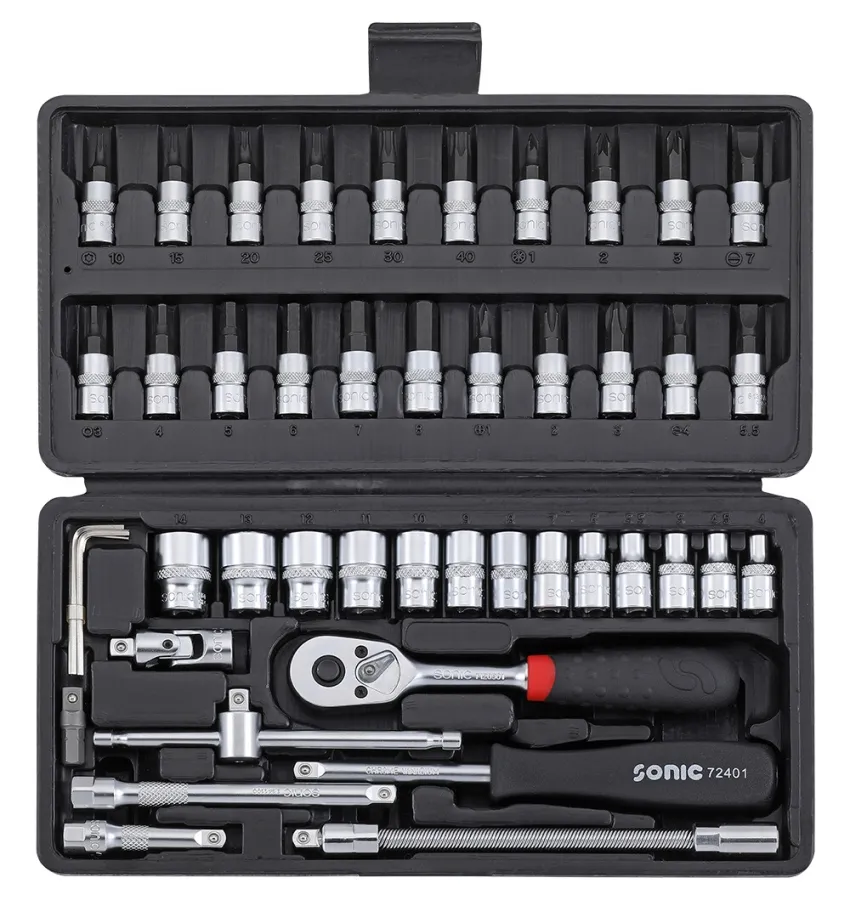 Stecknusssatz 1/4" 6-kant 46-tlg. – Detailansicht